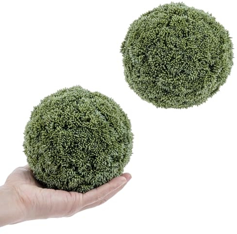 MyGift 6 Inch Decorative Artificial Boxwood Topiary Balls, Set of 2