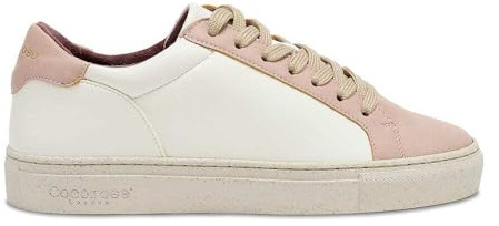 Women's Vegan Trainers with Off White Cactus 'Leather' and Light Pink, with Recycled Sole, Handmade in Portugal (Blossom Pink, UK Footwear Size System, Adult, Women, Numeric, Medium, 7)