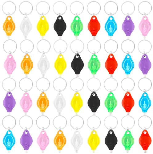 Haconba 36 Pack Mini Led Flashlight Keychain Portable Colorful Small Flashlight Keychain Ultra Bright Torch Key Ring for Outdoor and Indoor Night Activities and Emergency Lighting