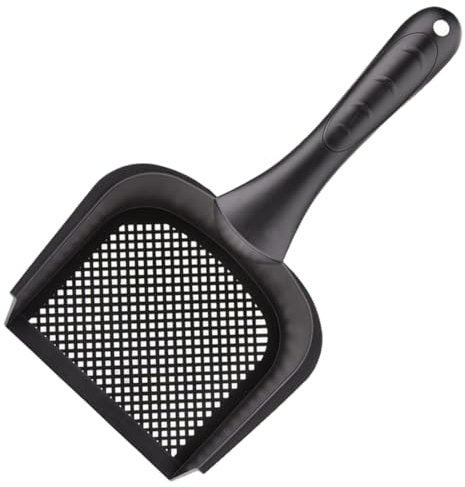 HOMOBABE Schaufel für Katzenstreu klein Scoop Katzenschaufel wiederverwendbarer Mülleimer Sandsieb Schaufel zum Reinigen von Katzenstreu Müllschaufel Kotschaufel für Katzen pp Schwarz