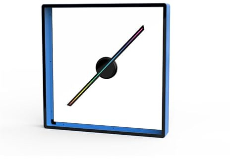 Proyector holográfico 3D de 17,7 pulgadas y 45 cm con cubierta, luz LED con logotipo publicitario, reproductor de lámpara holográfica for fiestas, soporte for publicidad, imágenes y vídeo Exhibición p