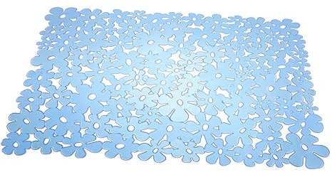 PAMINGONO Non-Slip Kitchen Sink Mat Blue PVC Water-Resistant Dish Rack Protector for Kitchen Sink Bottom Drainage Pattern Suitable for Use