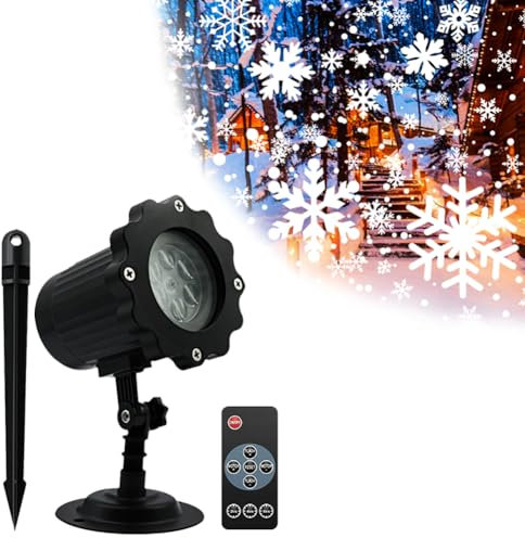 Proiettore di luci natalizie, proiettore di luci a LED a forma di fiocco di neve impermeabile per esterni, ideale per decorazioni natalizie, matrimoni, feste, giardini, Halloween.