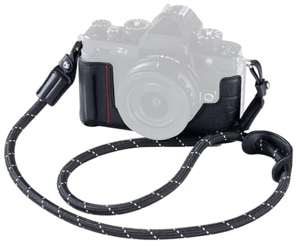 SMALLRIG Étui pour Appareil Photo pour Nikon Z f, Etui Vintage en Cuir PU, avec Poignée Renforcée, Doublure en Microfibre Anti-Rayures, Cadre en Alliage d'Aluminium, avec Bandoulière, Noir - 5095