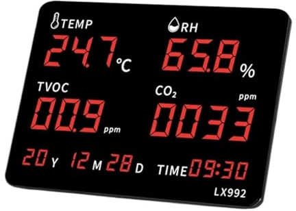 Termómetro Higrómetro Digital LED For Interiores Y Exteriores, Medidor De Humedad Y Temperatura For El Hogar Y La Oficina Con Sonda Y Pantalla De Tiempo Monitor Precisión