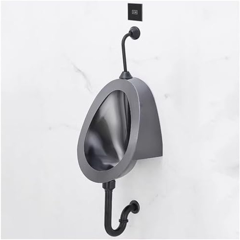 ksxnkhk Men's Bathroom Urinal Toilet Wall-Hung Washout Urinal, Adult Troughs Urine Diverter with Sensor Flush Valve, Commercial Creative High-Efficiency Flushing