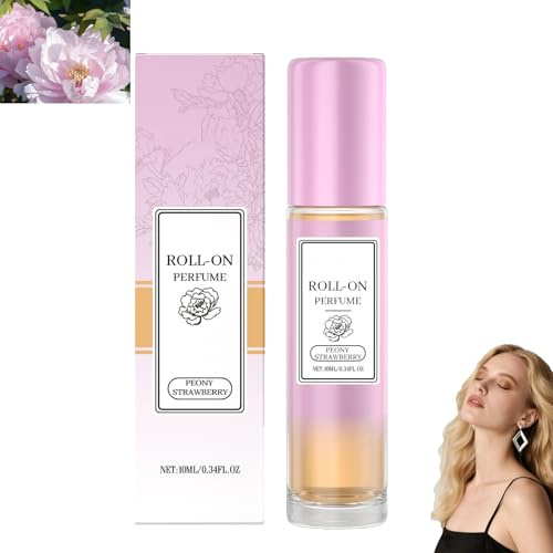 Profumo da donna, profumo roll-on, fragranza rinfrescante a lunga durata con note floreali e fruttate, comodo da trasportare, affascinante fragranza femminile, profumi delicati (1pcs peony)