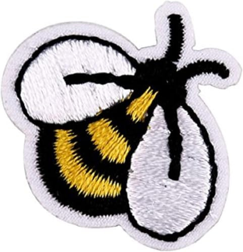 Merzio 10 Pcs Cute Embroidered Bee Iron on Patches for Clothing