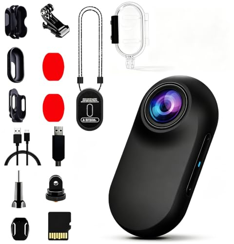 Xilecam Mini Body Camera 1080P with Memory Card Helmet Camera Body Cameras with Audio and Video Recording Multi-Function Accessory Body Cam (Graphite Black,16GB)