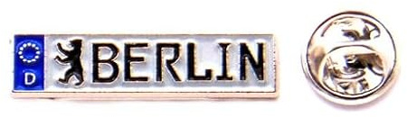 Berlin Kennzeichen Pin - Anstecker Berlin Kennzeichen - Berlin Souvenir