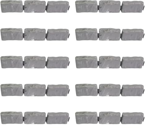 SZLIFE 10 Pezzi di Bordure per Giardino, Bordure per aiuole, Facili da installare, con Effetto Pietra Finta e Mattoni.