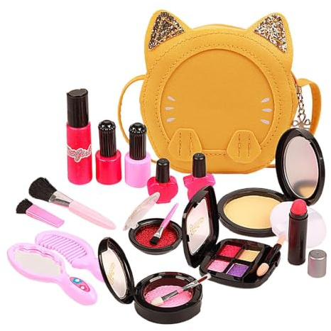 Kit de Maquillaje para niños para niña, Juego de s de Maquillaje de | de juego de rol para niñas, kit de maquillaje para niños con sombra de ojos, lápiz labial para preescol
