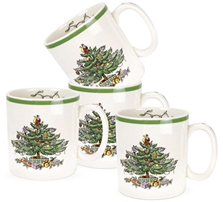 Spode Christmas Tree Mug, Set of 4