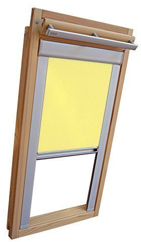 Hochwertiges Verdunkelungsrollo Rollo mit Seitenschienen für Velux DKL-EP GGL,GPL,GHL,GTL P08 gelb // Verdunkelungsrollo/Verdunkelungs-Rollo/Fensterrollo
