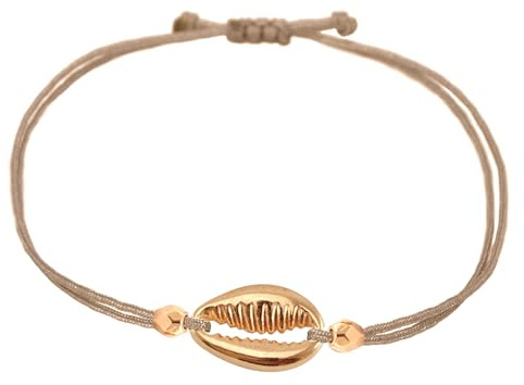 Selfmade Jewelry Armband Kauri Muschel Handgemachtes Makramee Bändchen Größenverstellbar inkl. Geschenk-Verpackung