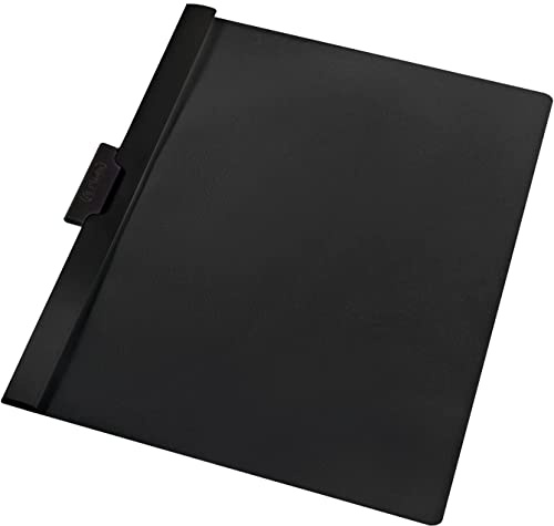 indigo® A4 Side Lock Klemmmappe, 30 Blatt, Schwarz, 25 Stück