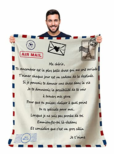 Zinello Design - Manta Personalizada Suave para Regalar a su Novia Mujer compañera | Idea de Regalo Inusual Original útil para un cumpleaños, Navidad, día de San Valentín, Manta para la decoración