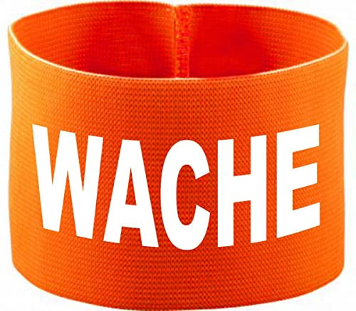 Kleiner Fratz gummielastische Armbinde 10 cm personalisiert mit WACHE (Farbe Neonorange) (Gr. Senior - 28 cm)