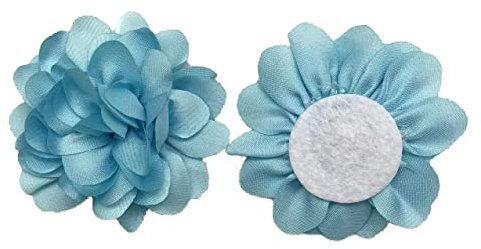 MMvolesy Blaue Chiffon-Boutique-Geschenkblumen für DIY-Haarnadeln, Scrapbooking-Aufkleber, Dekorationen und mehr, 10 Stück (6,5 cm)