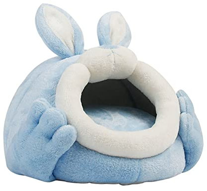 Liemuao Meerschweinchen Kuschelhöhle,Kleintierhöhle für Chinchilla,Warmes Kleintierbett für Hamster Meerschweinchen Chinchilla Eichhörnchen (L, Blau)