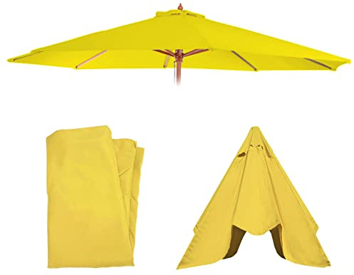 Mendler Funda de repuesto para sombrilla Florida, diámetro de 3,5 m, poliéster, 8 puntales, color amarillo