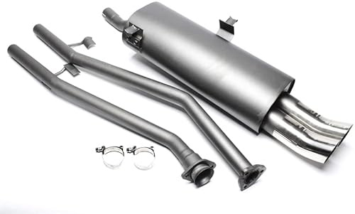 Sportendschalldämpfer DTM Sportauspuff Endschalldämpfer Stahl 2x76mm hoch rund scharf mit ABE für 3er E30 315i 316i 318i - Eintragungsfrei - 1034159