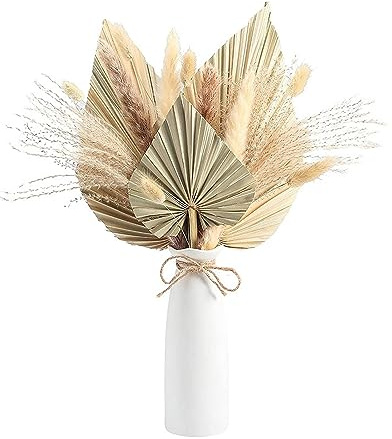 Feuilles de Palmier Séchées, Feuilles de Palmier Séchées, Décor d'herbe de Pampa, Bouquet de Fleurs Séchées pour Décoration de Table de Décoration de Gâteau de Mariage à Domicile(#1)