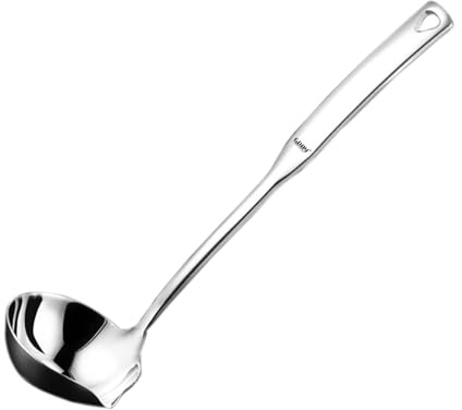 BURLOE Cucina Suppenkelle 304 Punch in Acciaio Inossidabile Cucchiaio di Carico Luminoso con Cazzuola di Salsa del Fondatore,2