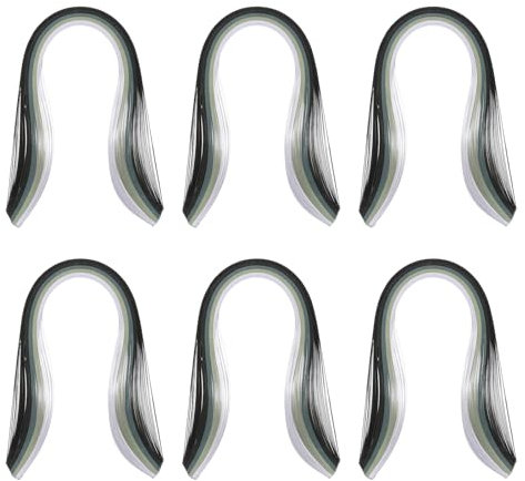 PATIKIL 600 Stück Regenbogen Quilling Streifen Papier 3/16(5mm) 15 Origami Papier Quilling Streifen für Kunst DIY Handwerk Weihnachten, Verlauf Schwarz