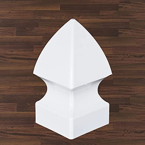 Zaunpfostenkappen, 80 x 80 mm, Zaunpfostenkappe aus Kunststoff im Pyramidenstil für Gartenzaunpfosten, Endstücke aus Eichelzaun, 10 Stück/7,6 cm, weiß