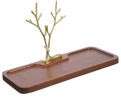 STOBAZA Aufbewahrungstablett Für Hirsche Ringhalter Tabletts Für Ohrringe Schmuckteller Parfümtablett Schlüsselhalter Aus Holz Schmuckschale Kosmetiktablett Ringrahmen Schminktisch Bambus