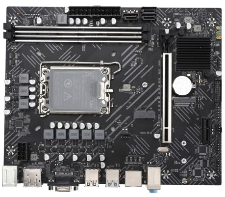 Placa Base para Computadora de Escritorio, Tarjeta Gráfica de Minería de Memoria DDR4 ATX, Placa Principal (Placa Base H610 + Kit de Memoria de 8 GB X 2)