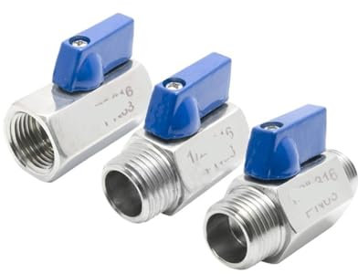 1 Stück Hochdruck-Mini-Kugelhahn aus Edelstahl 316, 1/8 Zoll, 1/4 Zoll, 3/8 Zoll, 1/2 Zoll, 3/4 Zoll, 1 Zoll, Innengewinde, Außengewinde, 2-Wege-Kugelhahn(3/8,Male)