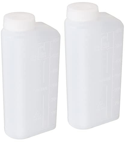 Akozon 2 bottiglie di alta qualità da 600 ml, a 2 tempi, per olio, benzina, carburante, per motoseghe e macchine da stiro, contenitore professionale in plastica di nylon