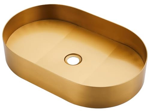 UHJKLA FHSRAEIP Aufsatzwaschbecken aus goldenem Edelstahl, rechteckiges Aufsatzwaschbecken mit Wasserhahn und Pop-Up-Ablaufgarnitur für modernes Badezimmerwaschbecken
