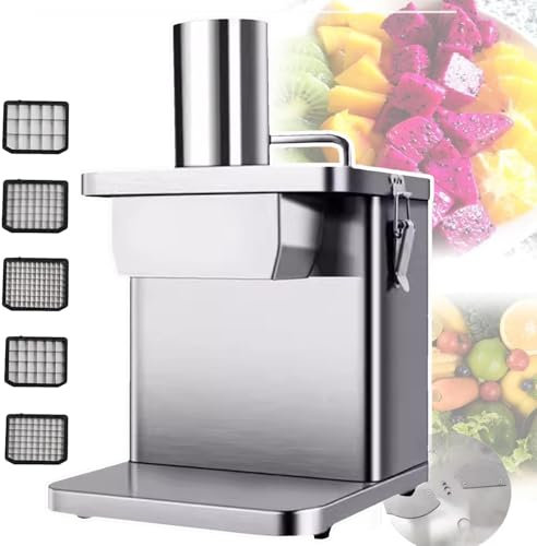 menglanchang Cortadora Y Rebanadora De Verduras EléCtrica | Cortadora Y Trituradora De Verduras Comercial De 250 W con Cuchillas De 6/8/10/12/15 Mm | Cortadora Y Cortadora De Frutas AutomáTica,Silver