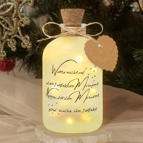 KOIROI LED Flaschenlicht mit Spruch, Beleuchtete Dekoflaschen, Glückslicht | LED Flaschenlicht Geburtstag, Leuchtflasche Personalisiert Geschenk, Geburtstagsgeschenk für Frauen Freundin Mädchen