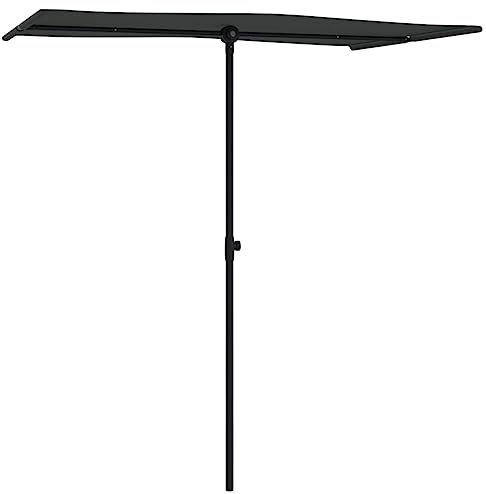 Hovothy Gartenschirm Balkon-Sonnenschirm Hochwertigen Terrassenschirm Marktschirm Parasol Strandschirm Stilvollen und Praktischen Design UV-beständigem Schirmdach Schwarz 180x130x215 cm