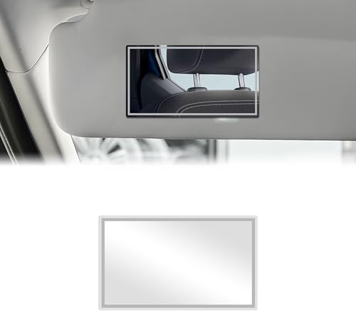 Adiwo 1 Pc Rectangle Makeup Mirror, Self-Adhesive Car Vanity Mirror, Cosmetic Mirror for Cars, Car Visor, Bathroom or Bedroom Wall, Backrest Car Seat, 6.5 x 11 cm