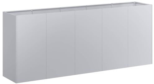 vidaXL Planteringskärl 200x40x80 cm galvaniserat stål, växtkruka, växtstativ, upphöjd bädd, planteringsställ, växtbricka, trädgårdsplanterare