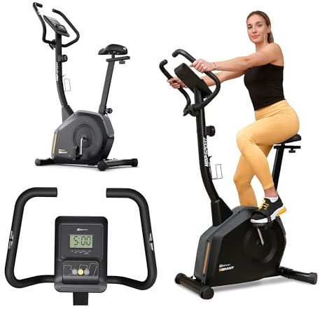 Hop-Sport Heimtrainer Fahrrad HS-4000H Grant mit magnetischem Widerstand und intuitivem LCD-Monitor, Hometrainer mit 16 Widerstandsstufen & Handpulsmessung, bis 125 kg belastbar