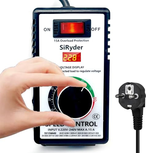 Variateur de Vitesse pour Moteur 220V 10A Régulateur De Tension Protection Contre Les Surcharges Convient Pour Les Meuleuses D'angle Perceuses à Main Scies Circulaires