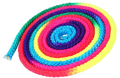 Regenbogenfarbenes Seil für Rhythmische Gymnastik, Solides Wettkampf-Trainingsseil, aus Nylon, für Kunstturnen