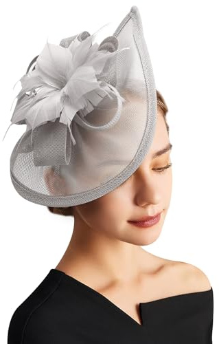 DRESHOW Fascinator Hats Tea Party Hat Vintage Pillbox Hat Fascia Cocktail Headwear per Ragazze e Donna