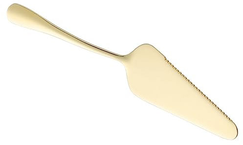 GALPADA Stainless Steel Serrated Cake Shovel Baking Tool Mit Wellenschliff Für Pizza Käse Sahne Ergonomisch Leicht Zu Reinigen Edelstahl Kuchenschaufel in Hellem Gold Für Hochzeit Und Back