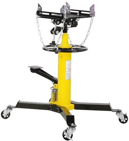 LCQSYE Accesorios para Gatos Gato de transmisión hidráulica, Gato telescópico hidráulico de 2 etapas de 1322 Libras (3/5 toneladas) de Capacidad con Pedal Gatos para Coches(Yellow)