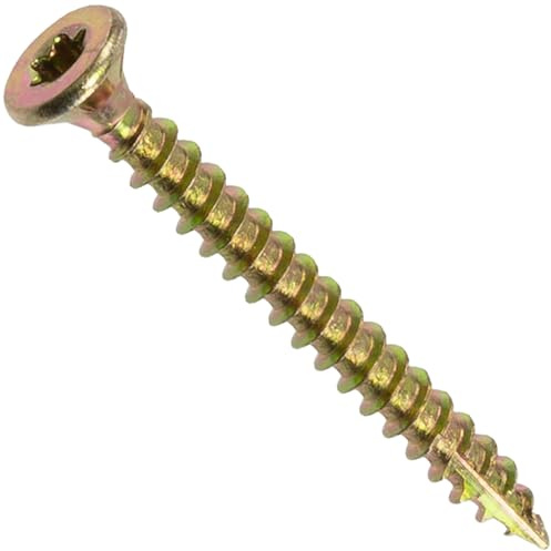 AERZETIX - Juego de 100 Tornillos para Madera Ø3x30mm con Cabeza Fresada - Huella Estrella T10 - en Acero Galvanizado - Carpintería Contrachapado Aglomerado Melamina Terraza Tablero Viga