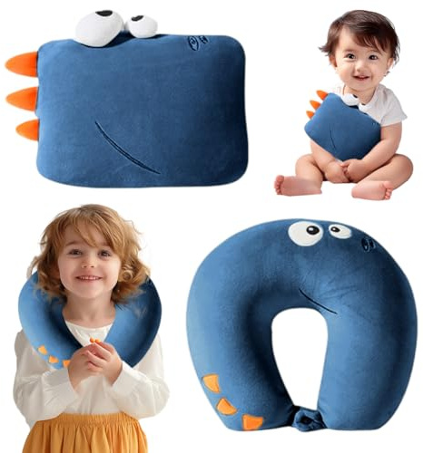 Piashow Flugzeug Kissen, Nackenhörnchen Kinder 2 in 1 Verformbares, Nackenkissen Auto, Reisekissen Kinder für Kinder, Teenager, Mädchen, Jungen, Erwachsene (Blau)