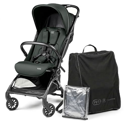 PEG Leichter Buggy Volo mit Regenschutz, Handgepäckgröße, Flugzeuggeeignet, Kompakt, Ab Geburt bis 22 kg, Reisetasche Inklusive, Metal