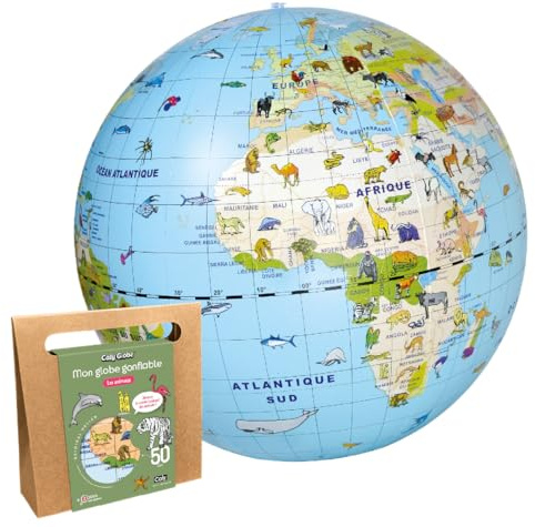 CalyGlobe - Mon globe gonflable Les animaux - Français - ref 049KF